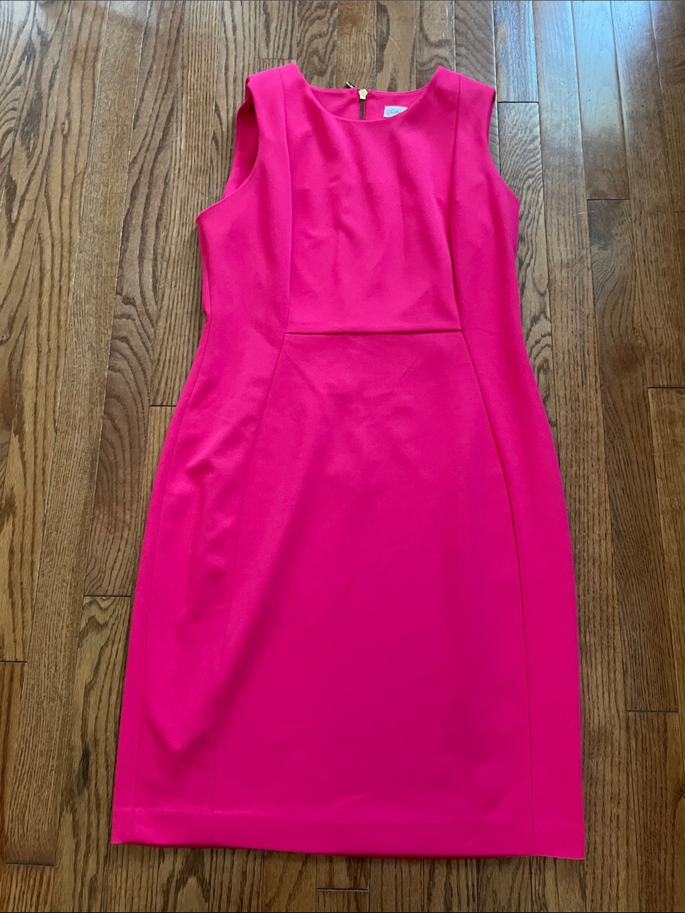 Calvin Klein Hot Pink Sleeveless Shift Dress Sz 12